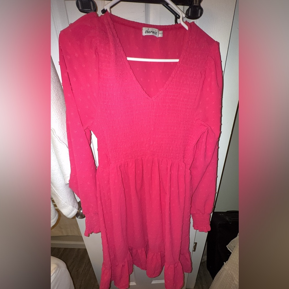 Women’s long sleeve V Neck Dress